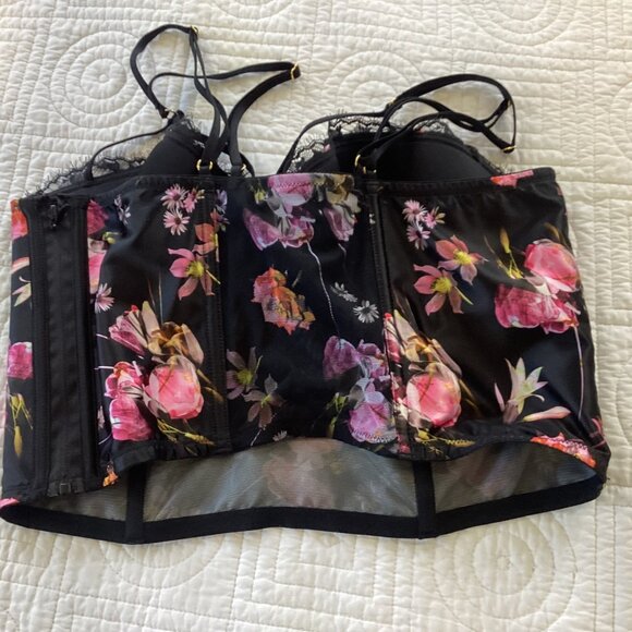 Victoria’s Secret Very Sexy Longline Floral Bra Bustier Corset 34D - Picture 6 of 10